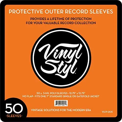 Vinyl Styl - 12.75" X 12.75" 3 Mil Protective Outer Record Sleeve 50CT ((Turntable Accessories)) Certified