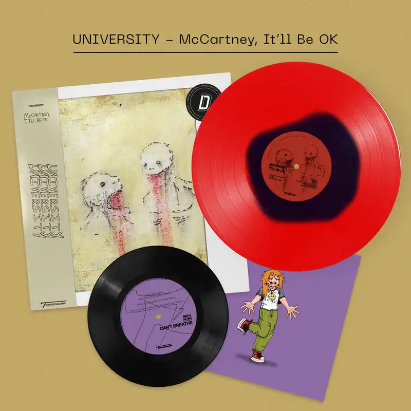 UNIVERSITY - McCartney, It’ll Be OK: Black/Red Vinyl LP + Bonus 7in DINKED EDITION EXCLUSIVE 341 Handmade